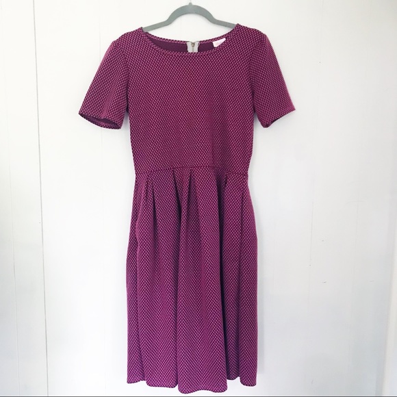 LuLaRoe Dresses & Skirts - Lularoe | Amelia Texture Pink Purple Check Dress